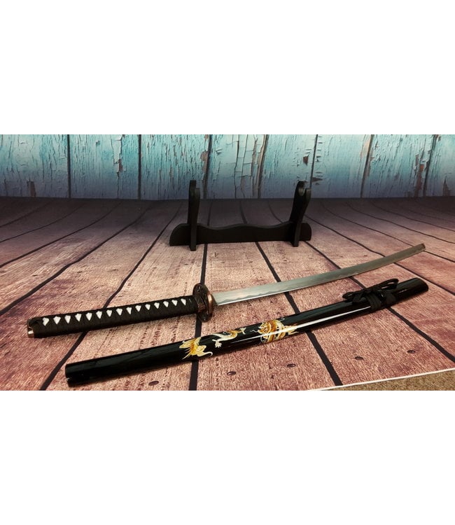 Samoerai zwaard met draak op saya