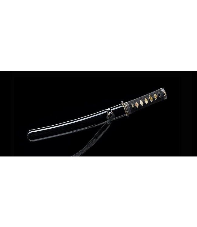 Gebogen samurai tanto mes damast staal