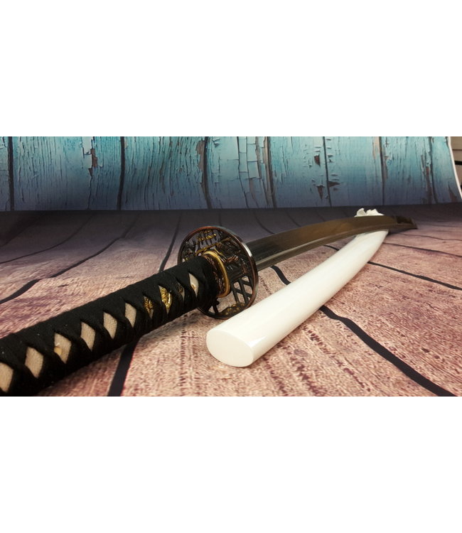 Damast staal samurai zwaard wit (N)