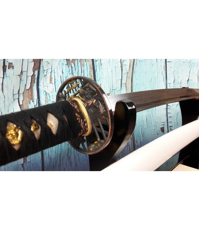 Damast staal samurai zwaard wit (N)