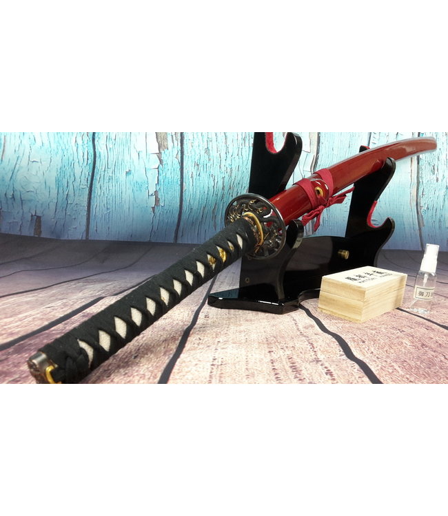 Damast staal samurai zwaard met Draak