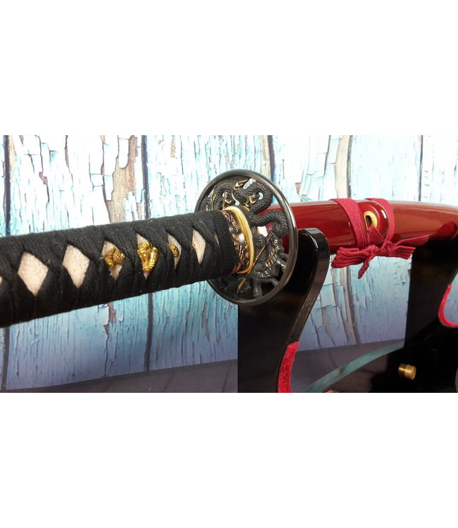 Damast staal samurai zwaard met Draak