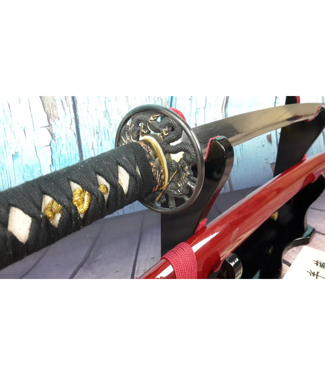 Damast staal samurai zwaard met Draak