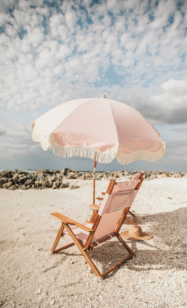 business & pleasure co. Beach Umbrella, Laurens Pink Stripe