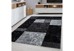 Basic Collection Modern Vloerkleed Zwart / Grijs Laagpolig