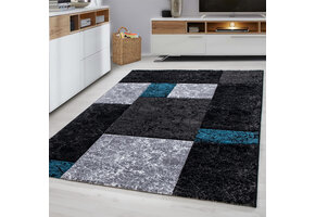 Basic Collection Modern Vloerkleed Blauw / Grijs Laagpolig