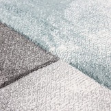 Hawaii Modern Vloerkleed Blauw / Grijs - Laagpolig Tapijt