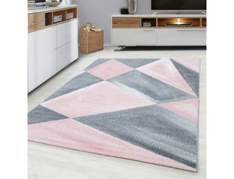 Tapijtenloods Beta Vloerkleed Grijs / Roze Laagpolig