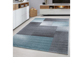 Lucca Vloerkleed Grijs / Blauw Laagpolig