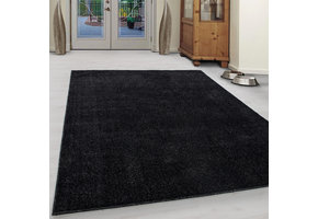 Basics Effen Vloerkleed Antraciet Laagpolig