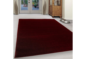 Basics Effen Vloerkleed Rood Laagpolig