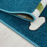 Kids Piraat Vloerkleed Kinderkamer Blauw / Groen Laagpolig