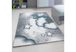 Tapijtenloods Kids Dreams Vloerkleed Kinderkamer Blauw / Grijs Laagpolig