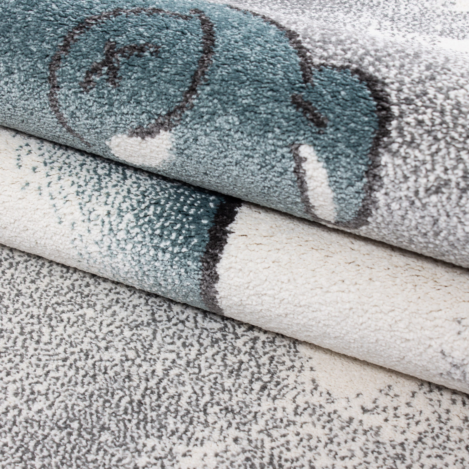 Kids Dreams Vloerkleed Kinderkamer Blauw / Grijs Laagpolig