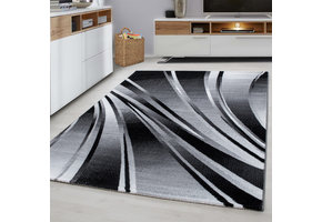 Parma Design Vloerkleed Zwart / Grijs Laagpolig