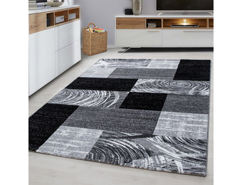 Tapijtenloods Parma Design Vloerkleed Zwart / Grijs Laagpolig