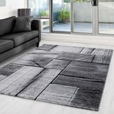 Parma Design Vloerkleed Zwart / Grijs Laagpolig