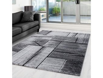 Tapijtenloods Parma Design Vloerkleed Zwart / Grijs Laagpolig