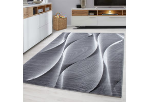 Tapijtenloods Parma Design Vloerkleed Zwart / Grijs Laagpolig