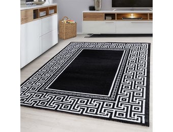 Tapijtenloods Parma Design Vloerkleed Zwart / Wit Laagpolig