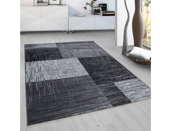 Plus Vloerkleed - Laagpolig Tapijt Woonkamer - Grijs / Zwart