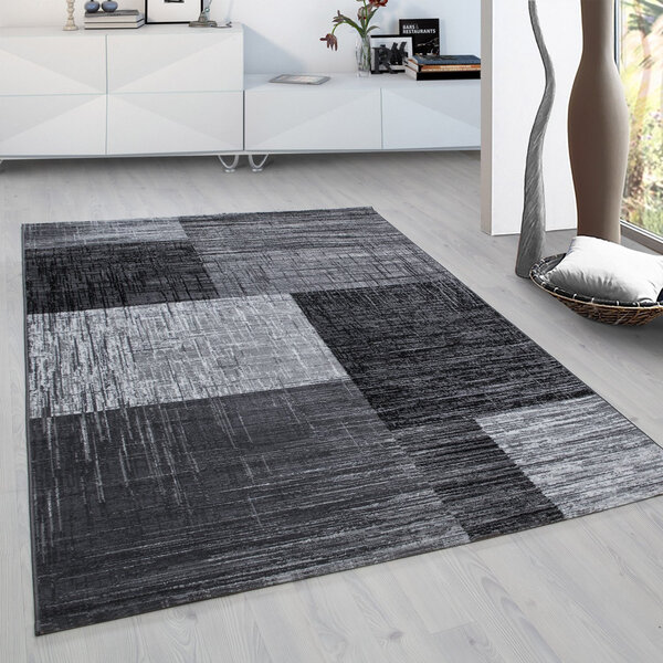 Laagpolig vloerkleed, Oosters ontwerp, Vloerkleed Grijs, 160 x 230 cm, Tapijten in oosterse stijl, Tapijt woonkamer