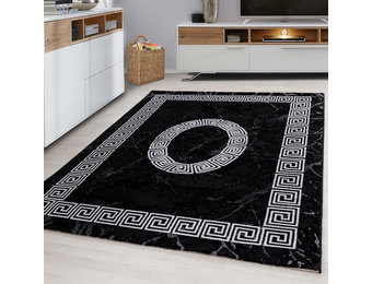 Plus Vloerkleed - Laagpolig Tapijt Woonkamer - Zwart / Wit