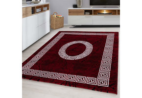 Plus Vloerkleed - Laagpolig Tapijt Woonkamer - Rood / Wit