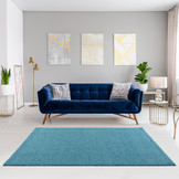 Loca Shaggy Vloerkleed – Modern Uni Effen – Turquoise Blauw Hoogpolig & Zacht