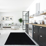 Loca Shaggy Vloerkleed – Modern Uni Effen – Zwart Hoogpolig & Zacht