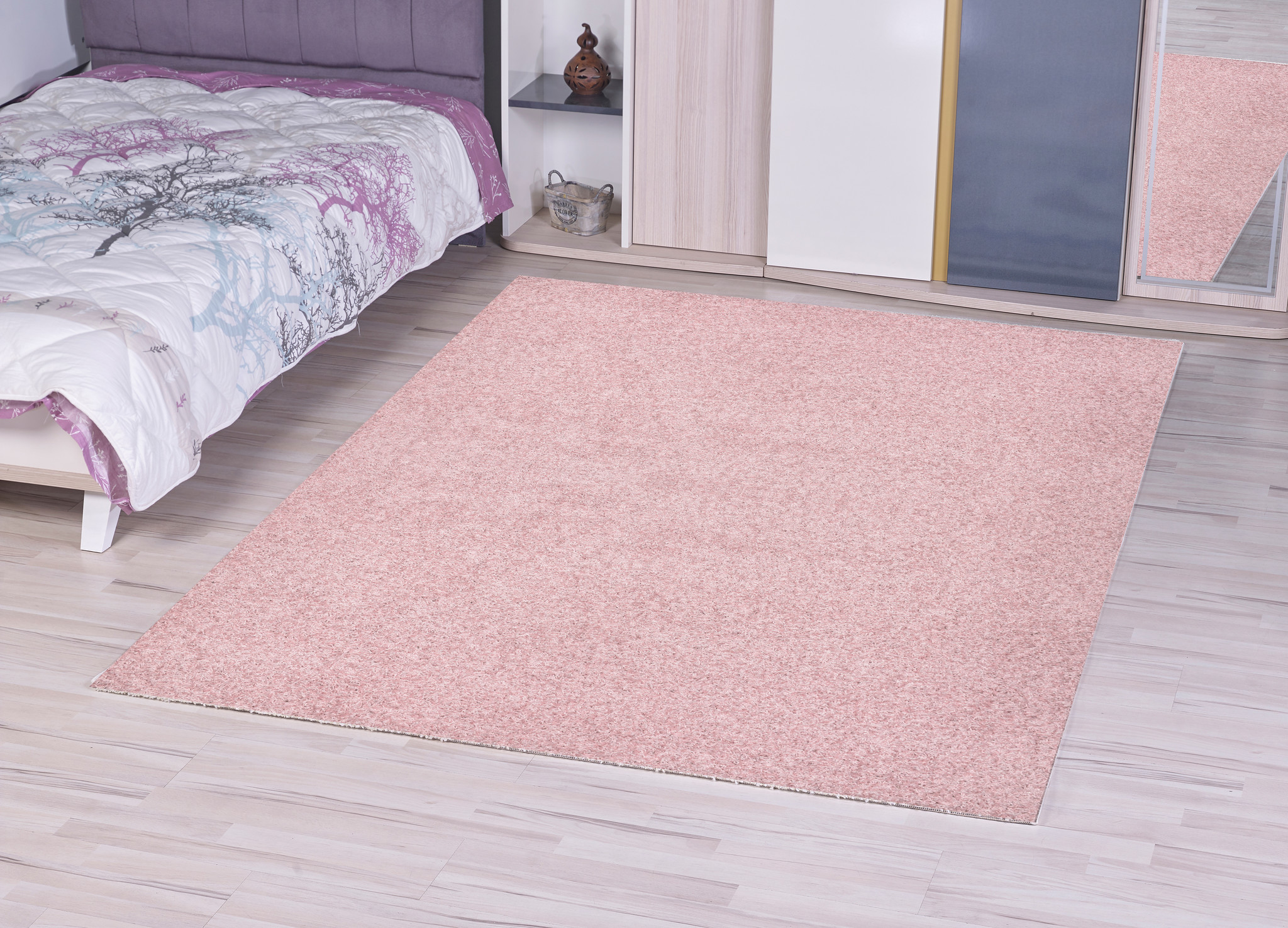 Loca Shaggy Vloerkleed – Modern Uni Effen – Roze Hoogpolig & Zacht