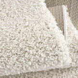 Loca Shaggy Vloerkleed – Modern Uni Effen – Creme Hoogpolig & Zacht
