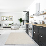 Loca Shaggy Vloerkleed – Modern Uni Effen – Creme Hoogpolig & Zacht