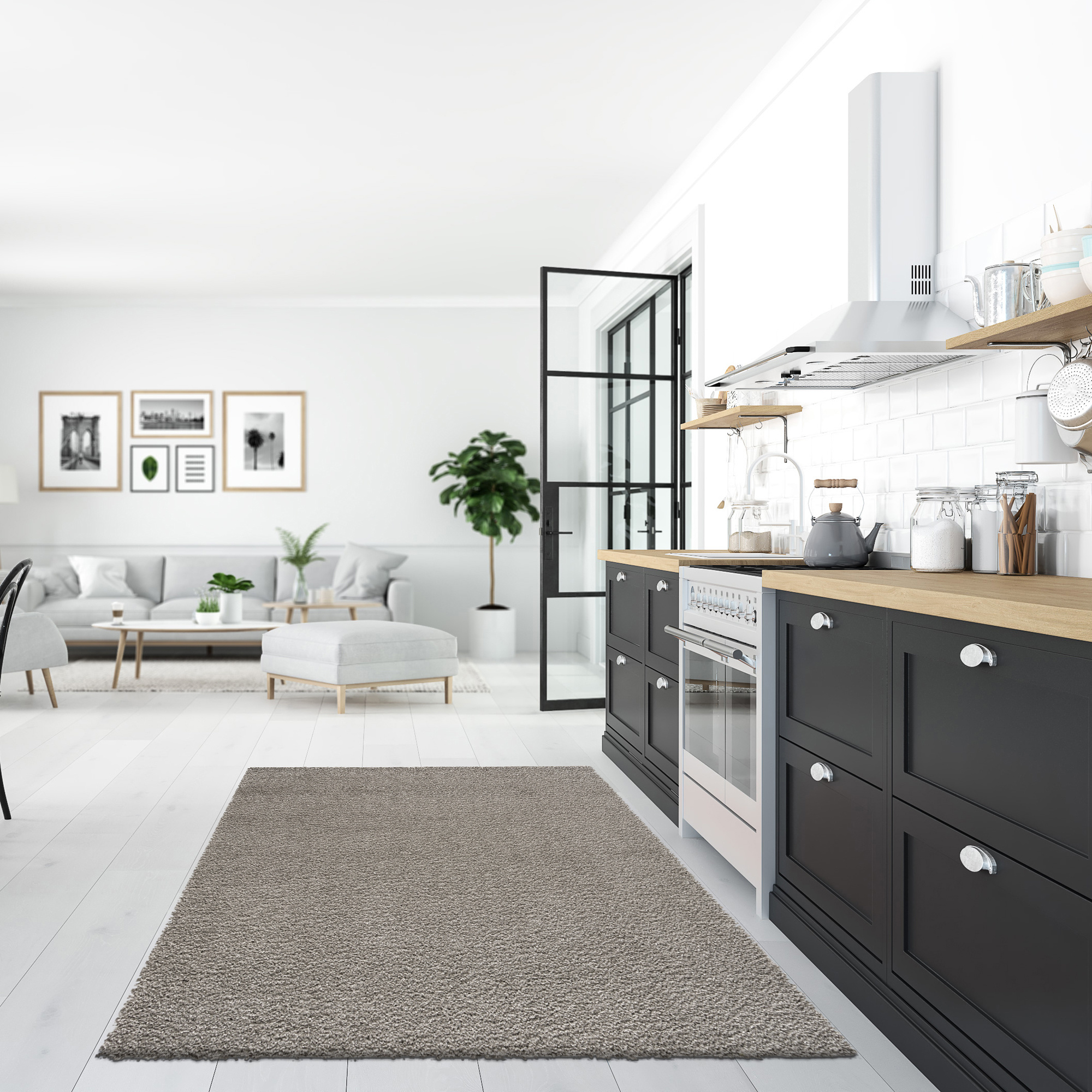 Loca Shaggy Vloerkleed – Modern Uni Effen – Lichtgrijs Hoogpolig & Zacht