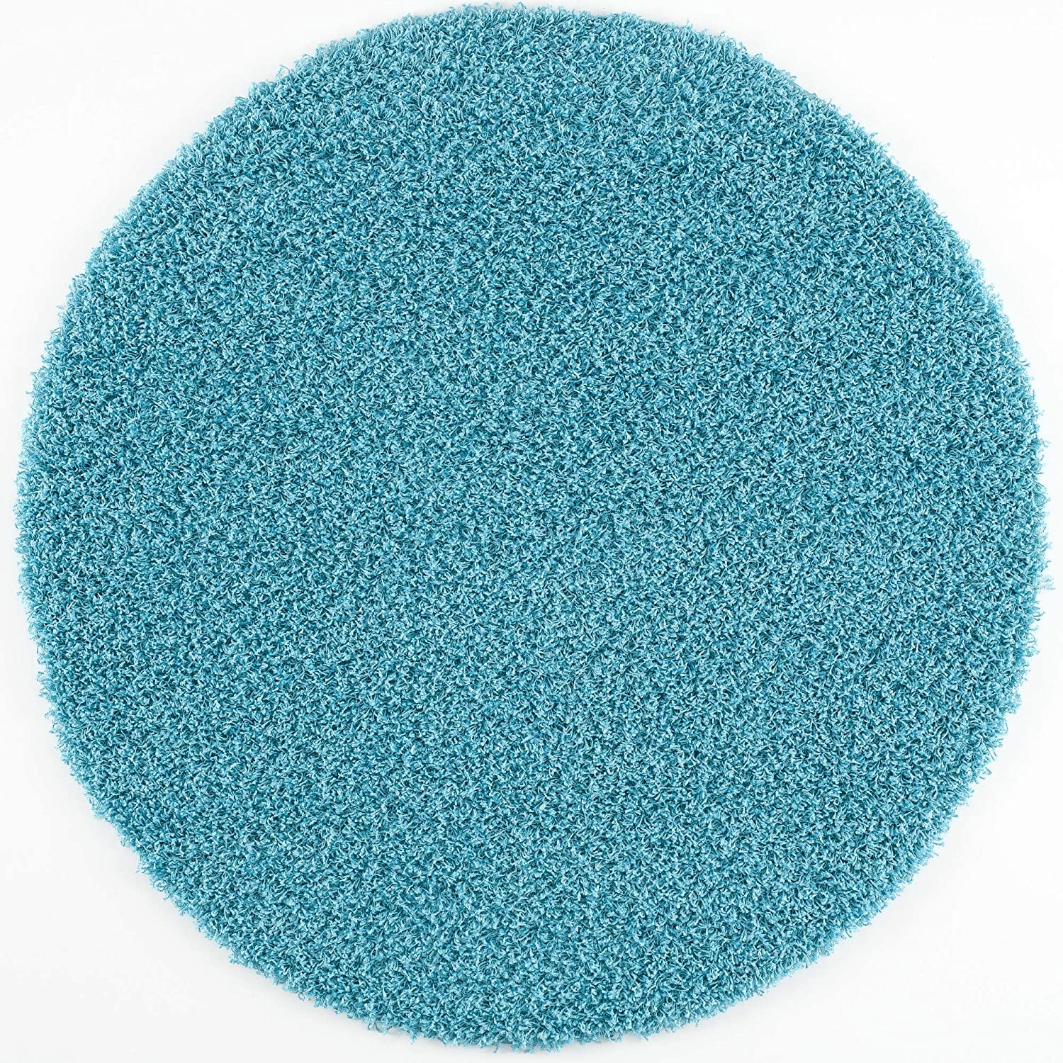 Tapijtenloods Shaggy Rond Vloerkleed Turquoise Hoogpolig