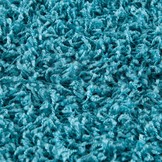 Rond Loca Shaggy Vloerkleed – Modern Uni Effen – Turquoise Blauw Hoogpolig & Zacht