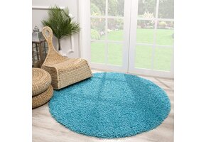Tapijtenloods Loca Shaggy Rond Vloerkleed Turquoise Hoogpolig