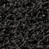 Rond Loca Shaggy Vloerkleed – Modern Uni Effen – Zwart Hoogpolig & Zacht