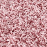 Rond Loca Shaggy Vloerkleed – Modern Uni Effen – Roze Hoogpolig & Zacht