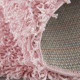 Rond Loca Shaggy Vloerkleed – Modern Uni Effen – Roze Hoogpolig & Zacht