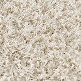 Rond Loca Shaggy Vloerkleed – Modern Uni Effen – Creme Hoogpolig & Zacht