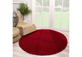 Tapijtenloods Loca Shaggy Rond Vloerkleed Rood Hoogpolig