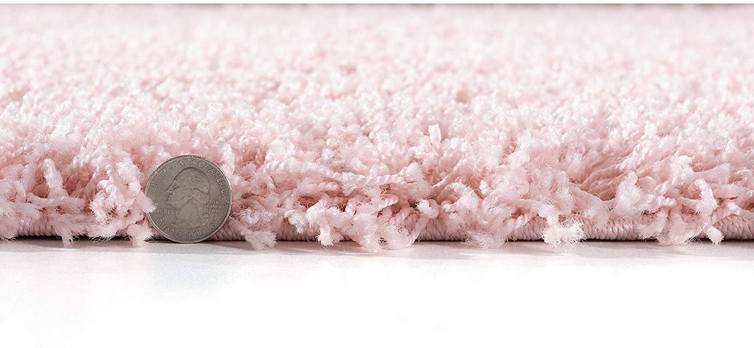 Loca Shaggy Vloerkleed – Modern Uni Effen – Roze Hoogpolig & Zacht