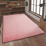 Loca Shaggy Vloerkleed – Modern Uni Effen – Roze Hoogpolig & Zacht