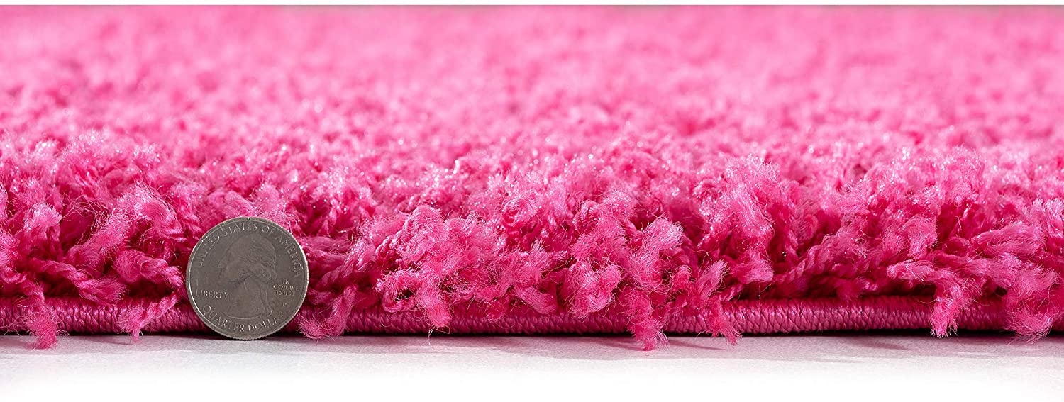 Loca Shaggy Vloerkleed – Modern Uni Effen – Roze Hoogpolig & Zacht