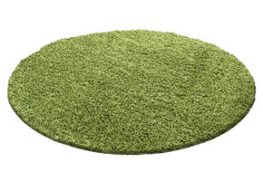 Tapijtenloods Basic Rond Shaggy vloerkleed Groen Hoogpolig