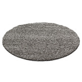 Basic Rond Shaggy vloerkleed Taupe Hoogpolig