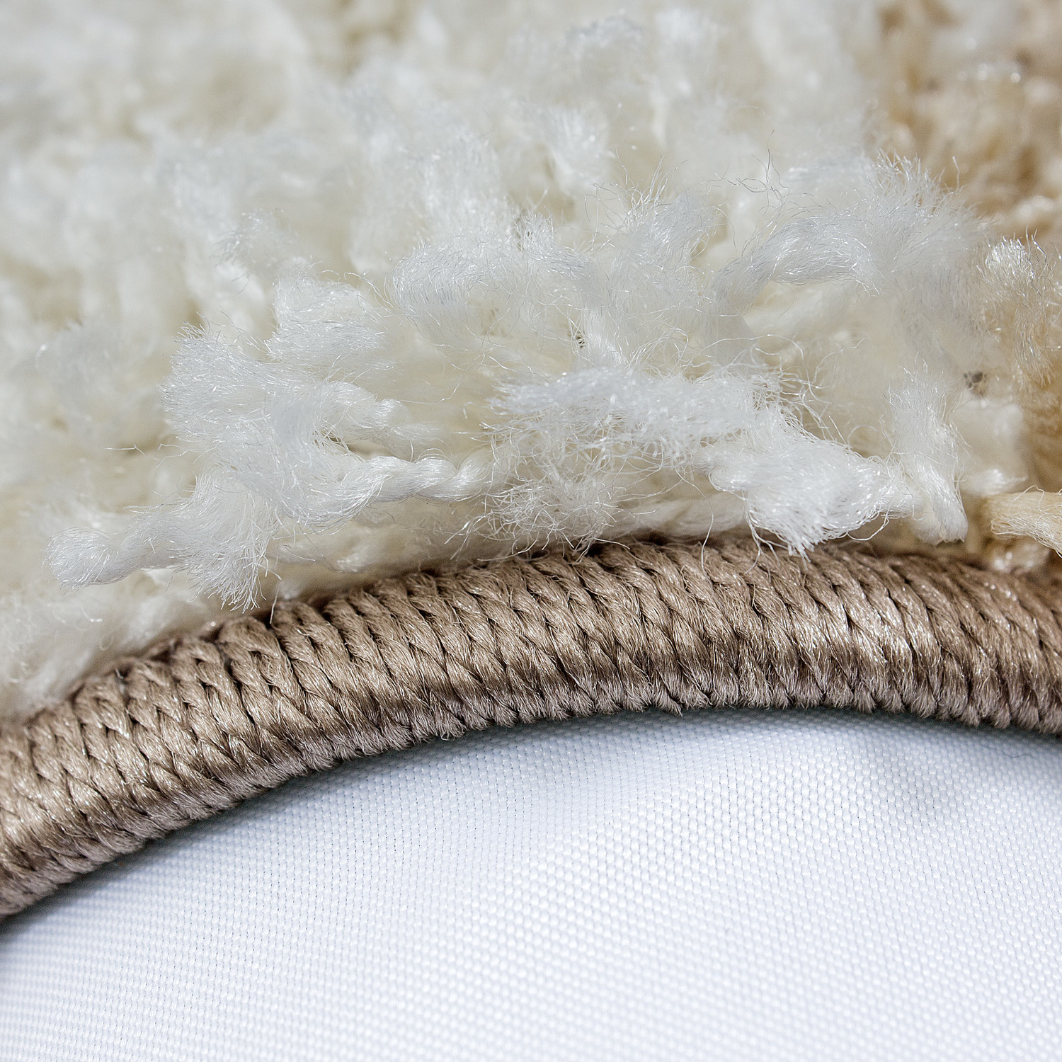 Basic Shaggy Geblokt vloerkleed Bruin / Beige Hoogpolig