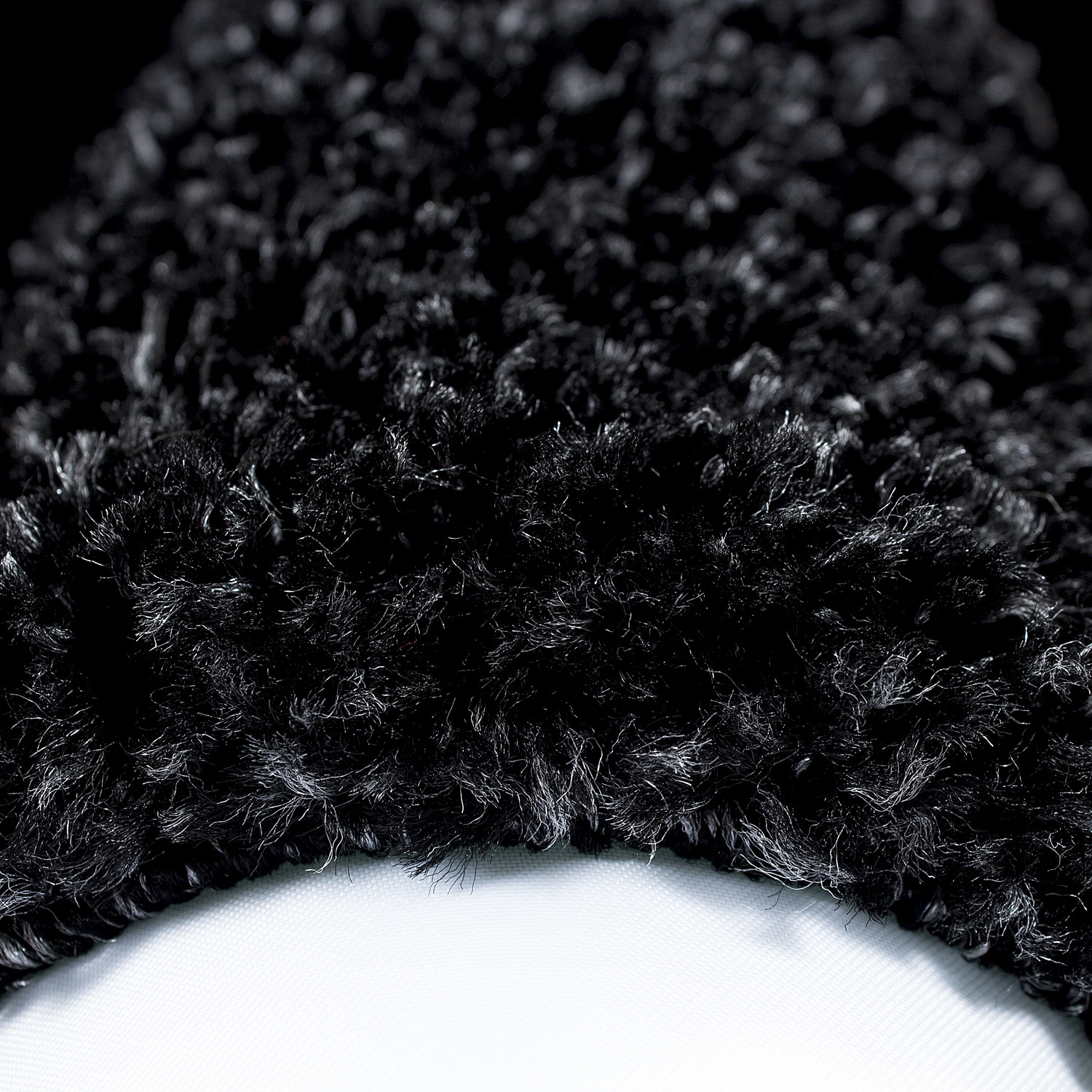 Basic Rond Shaggy Kader vloerkleed Antraciet / Grijs Hoogpolig