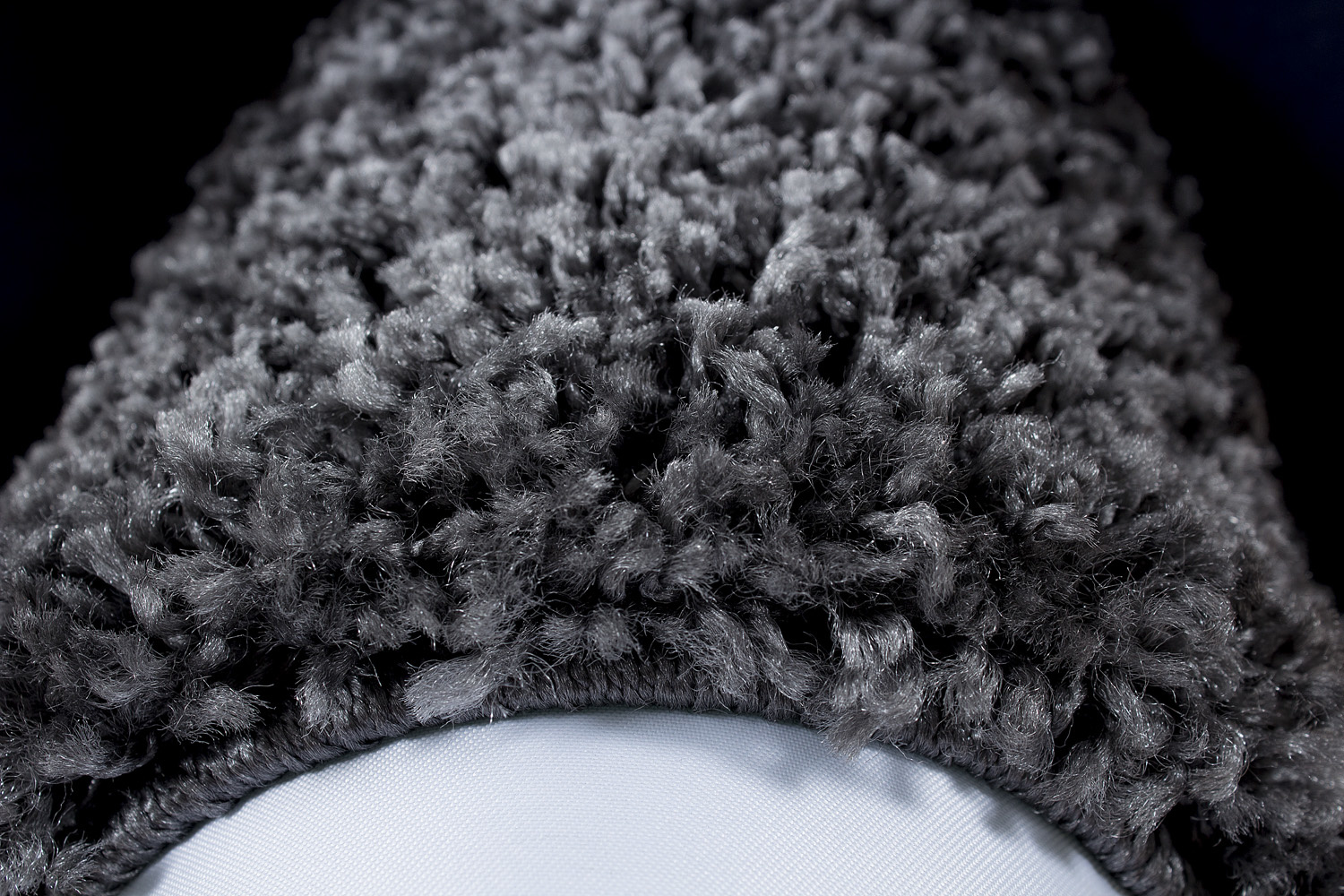 Basic Rond Shaggy Kader vloerkleed Grijs Hoogpolig